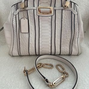 White Multi Textured Coach Purse